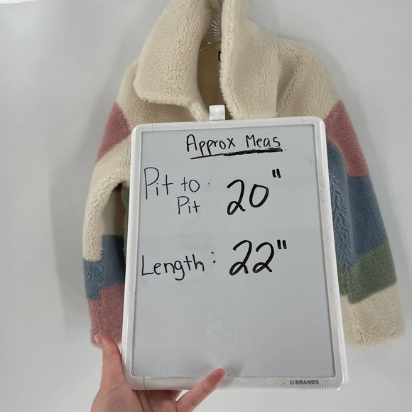 Lulu's Isn't She Cozy Cream Color Block Faux Fur Jacket - Picture 8 of 8